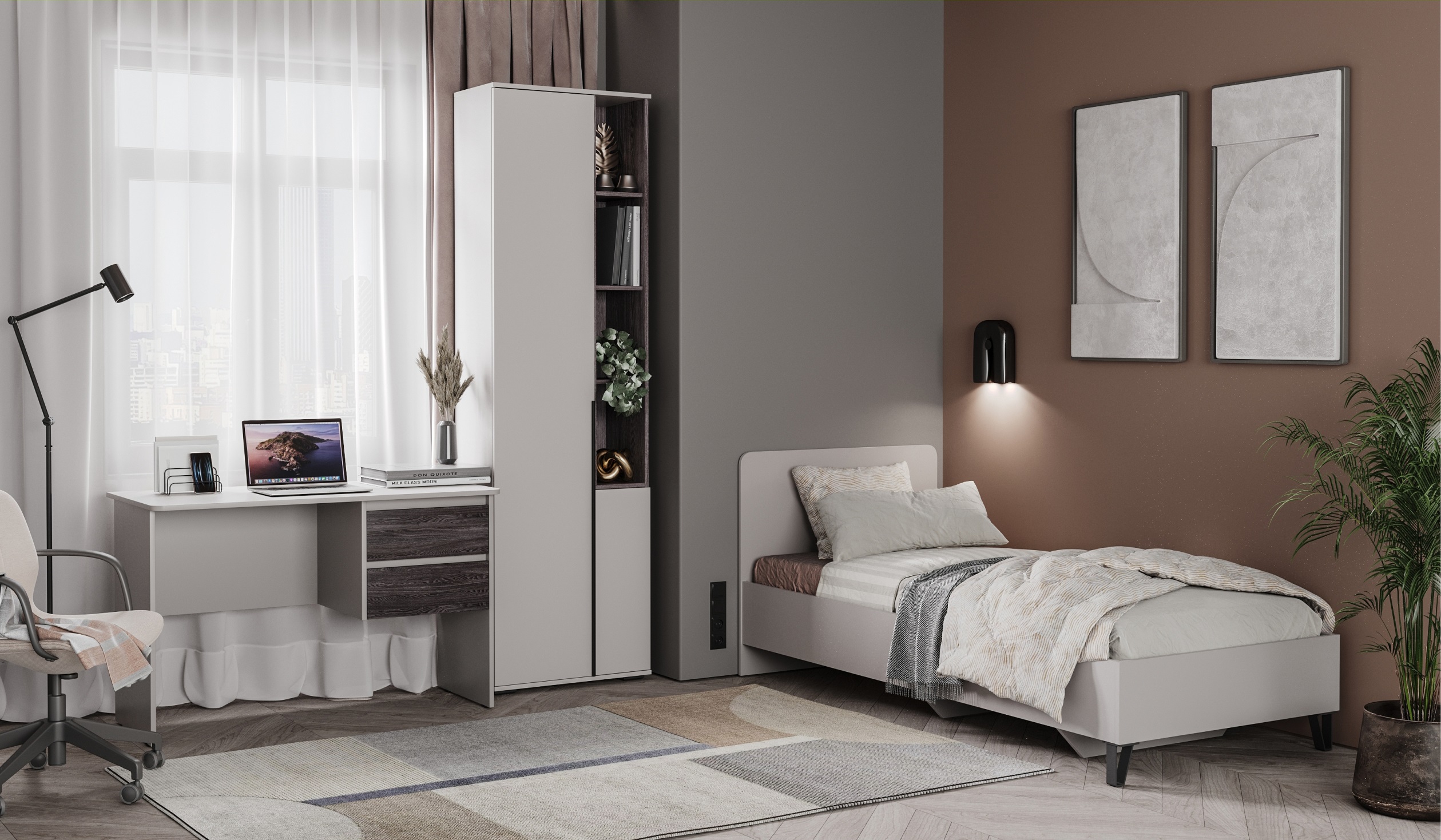 Кровать 900 Наоми (Кашемир)