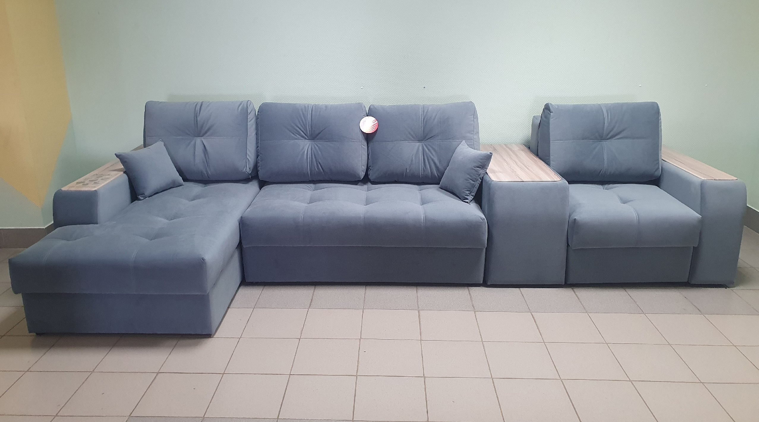 Диван Остин с оттоманкой 400 + Д1 НПБ 1В 4 категория (Левый, Diagonal 995, Бук)