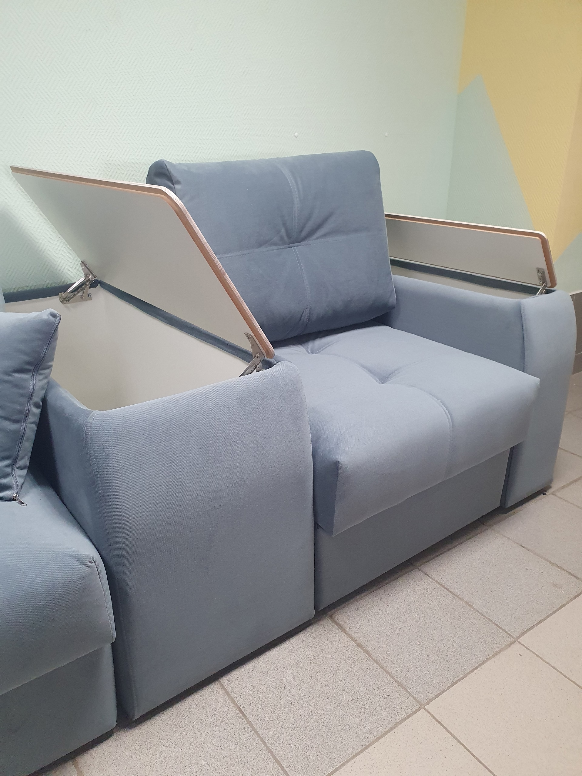 Диван Остин с оттоманкой 400 + Д1 НПБ 1В 4 категория (Левый, Diagonal 995, Бук)