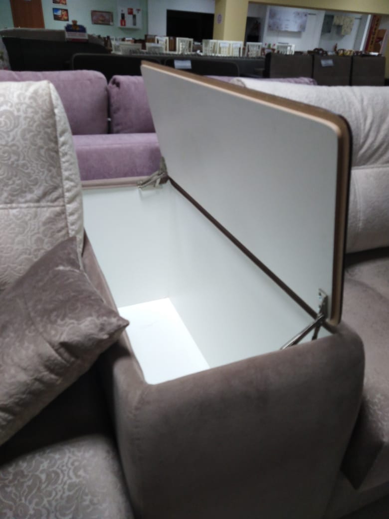 Диван Остин с оттоманкой 400 + Д1 НПБ 1В 4 категория (Левый, Diagonal 995, Бук)