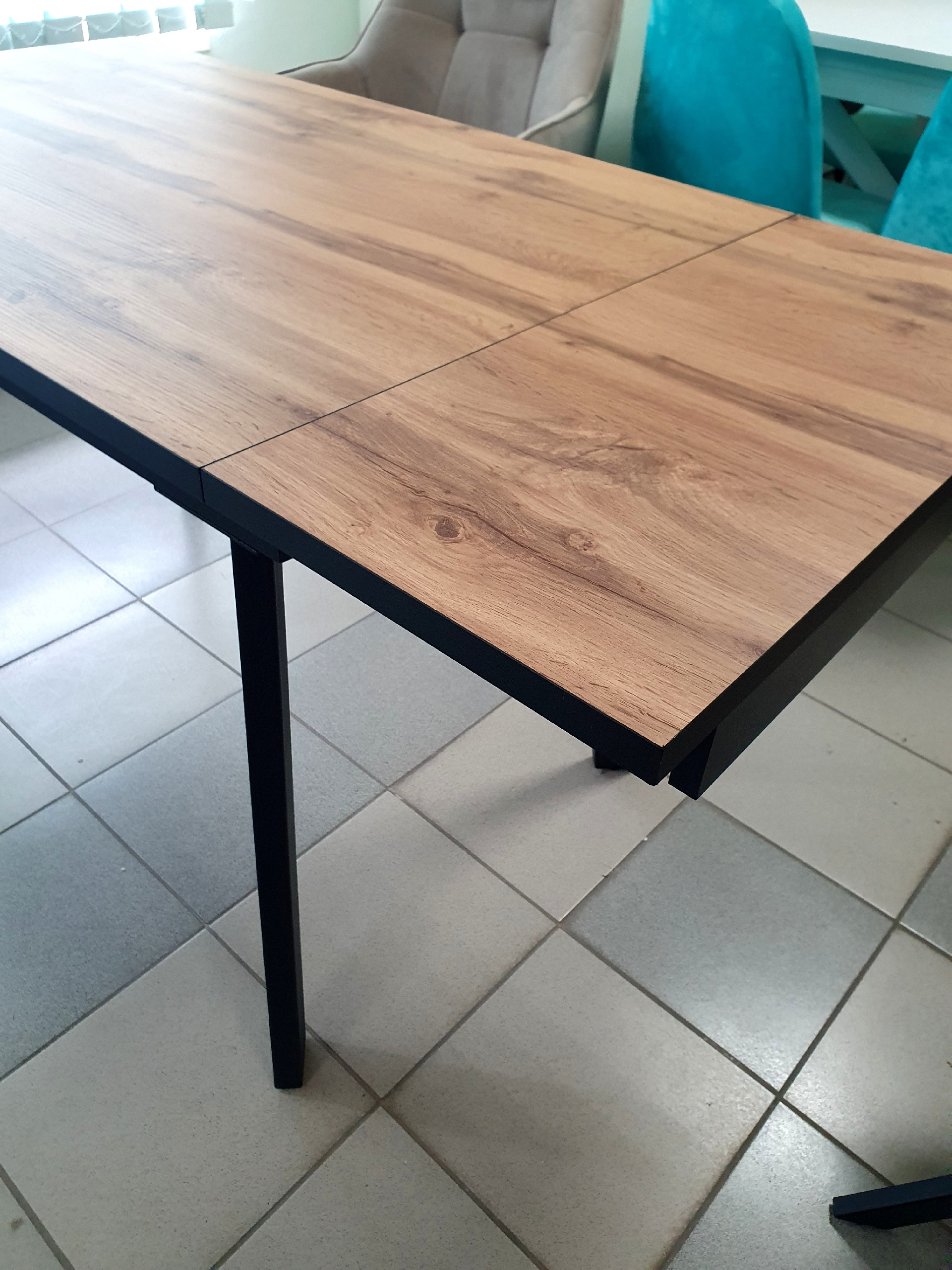 Стол раздвижной Винг mini (Дуб вотан/Черный)