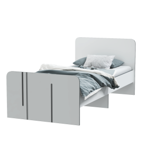 Кровать Грей 900 (белый бриллиант/темно-серый)