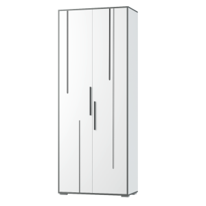 Шкаф 2 дверный Грей (белый бриллиант/серый графит)