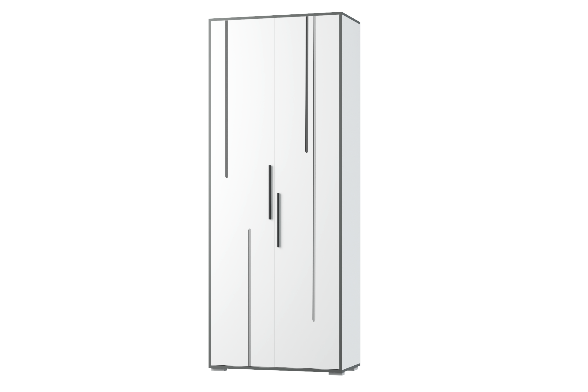 Шкаф 2 дверный Грей (белый бриллиант/серый графит)