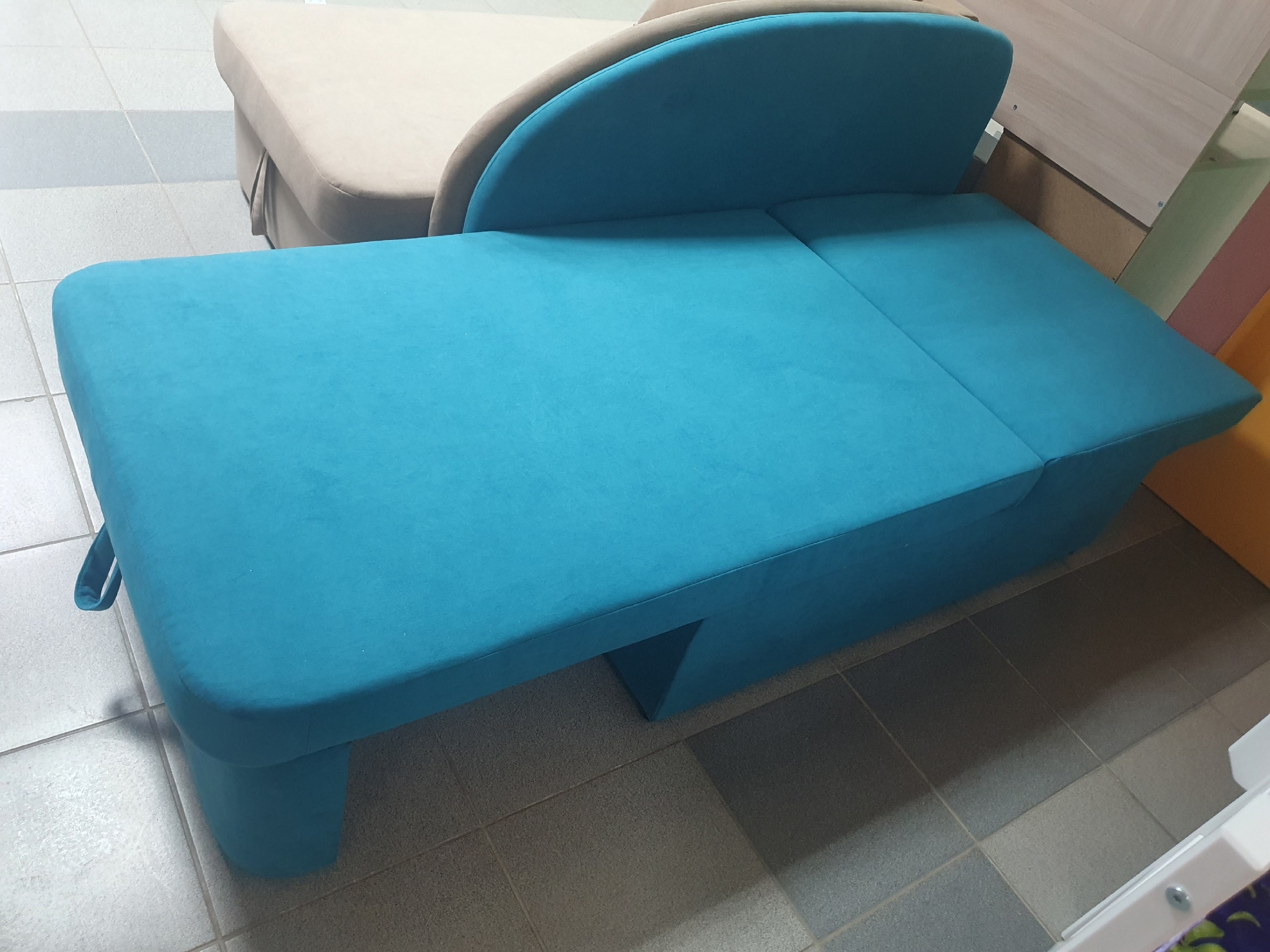 Диван Кенгуру 1 МД правый (Велюр бирюзовый)