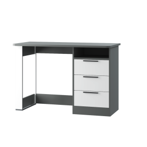 Стол письменный с ящиками Грей (белый бриллиант/темно-серый)