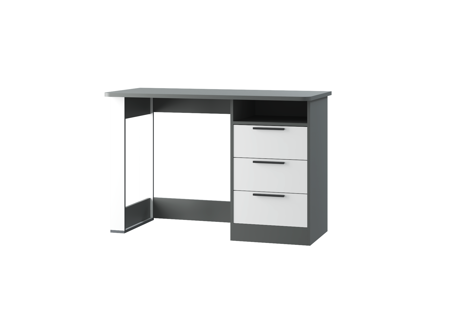 Стол письменный с ящиками Грей (белый бриллиант/темно-серый)