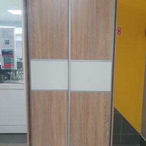 Шкаф-купе 900 Экспресс Мини 2 с полками (Дуб сонома/Белый)