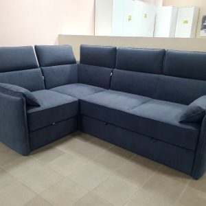 Диван угловой Полярис 5 ДУ Сектор (Велюр графит)