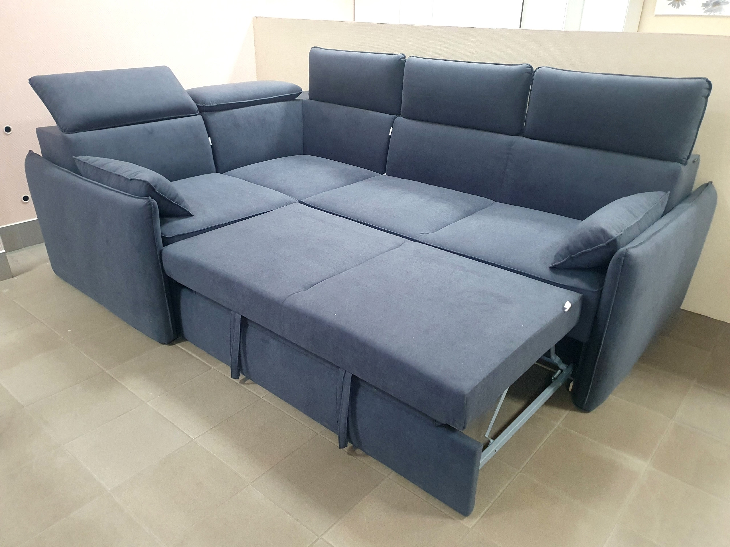 Диван угловой Полярис 5 ДУ Сектор (Велюр графит)