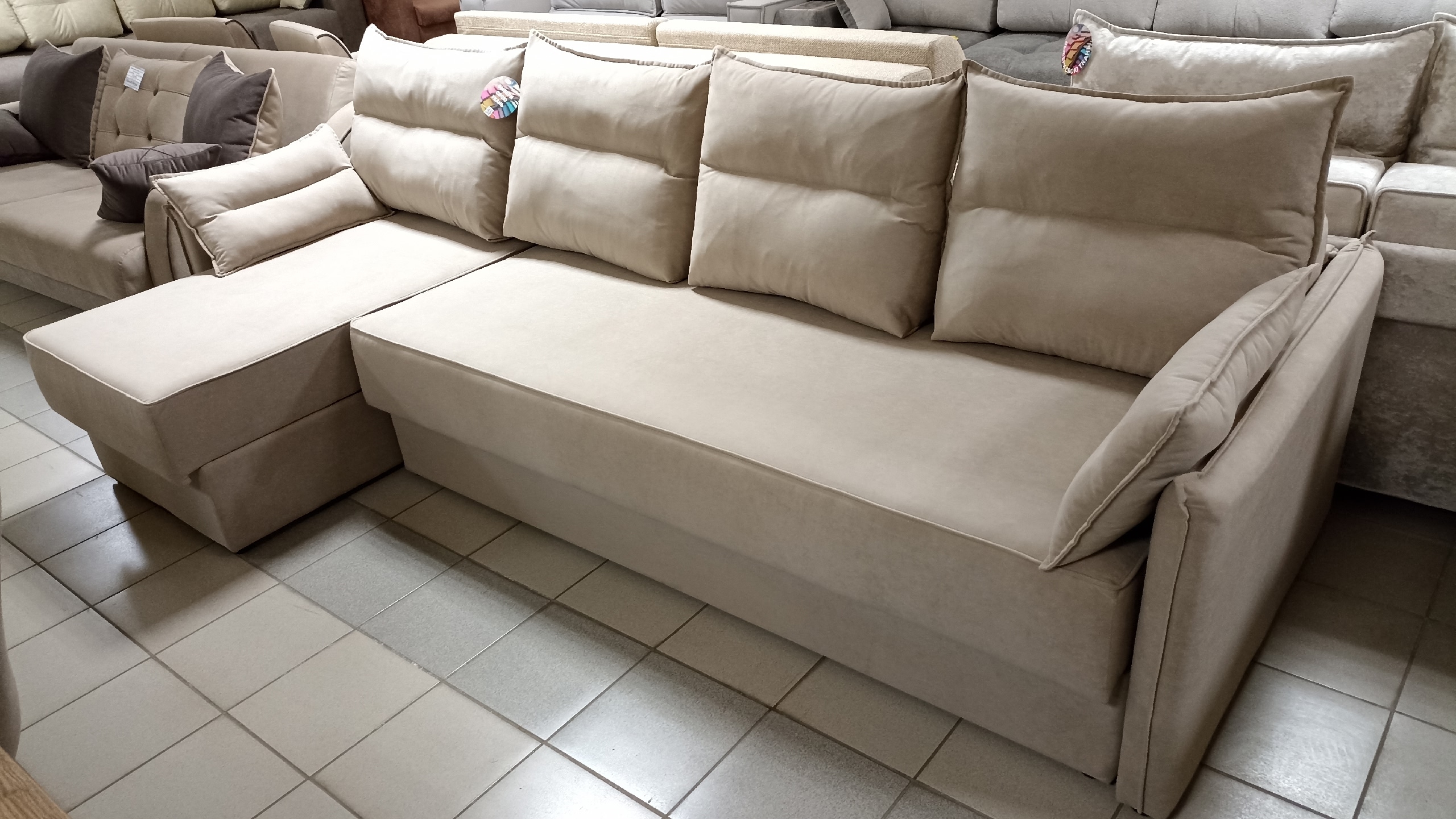 Диван Верона XXL с оттоманкой НПБ 1В 3 категория (Furla 230)