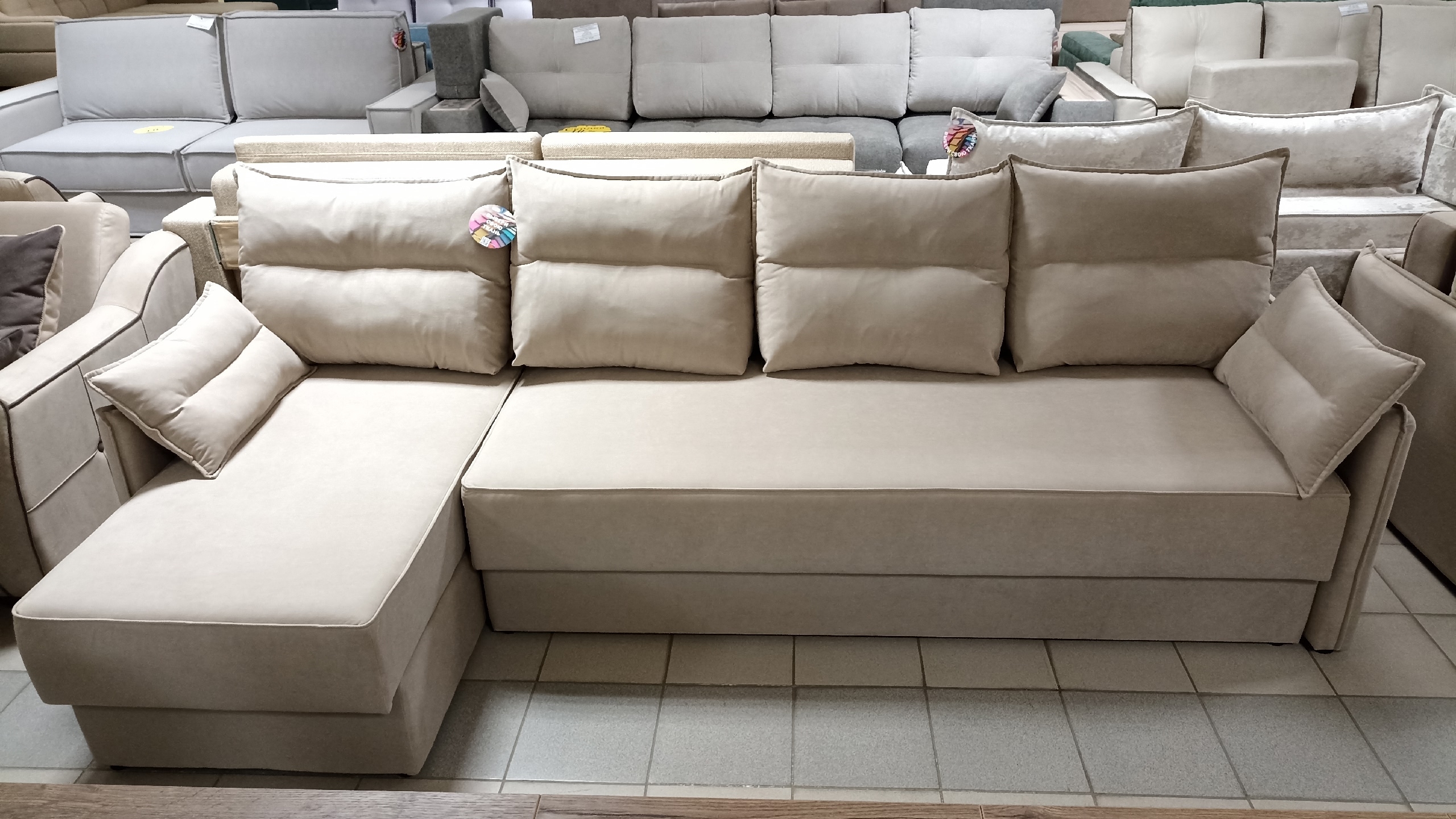 Диван Верона XXL с оттоманкой НПБ 1В 3 категория (Furla 230)