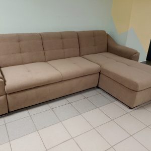 Диван угловой Антарес 1 ДУ М (Велюр бежевый)