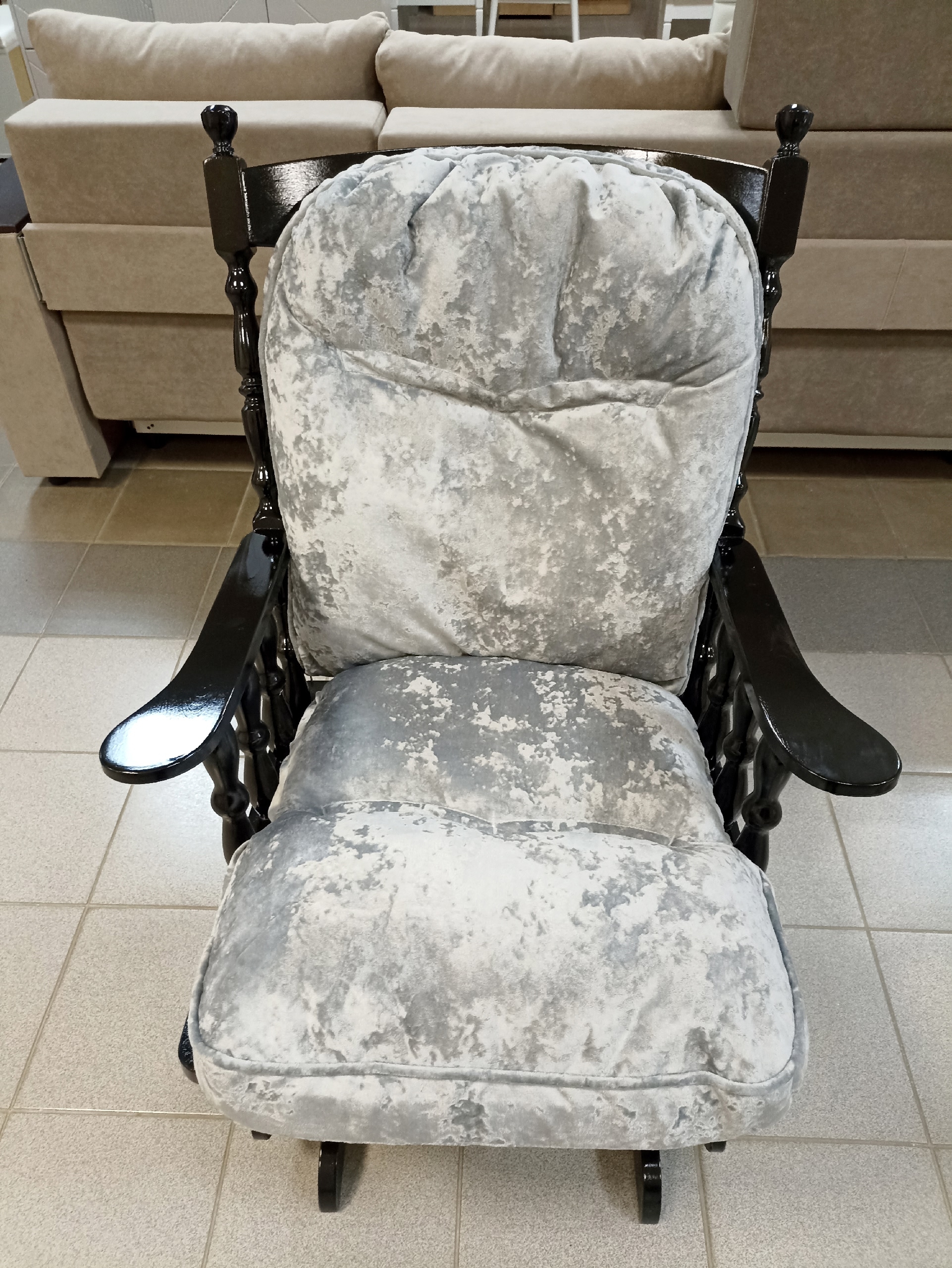 Кресло-качалка Ричард (Венге, Серая подушка)