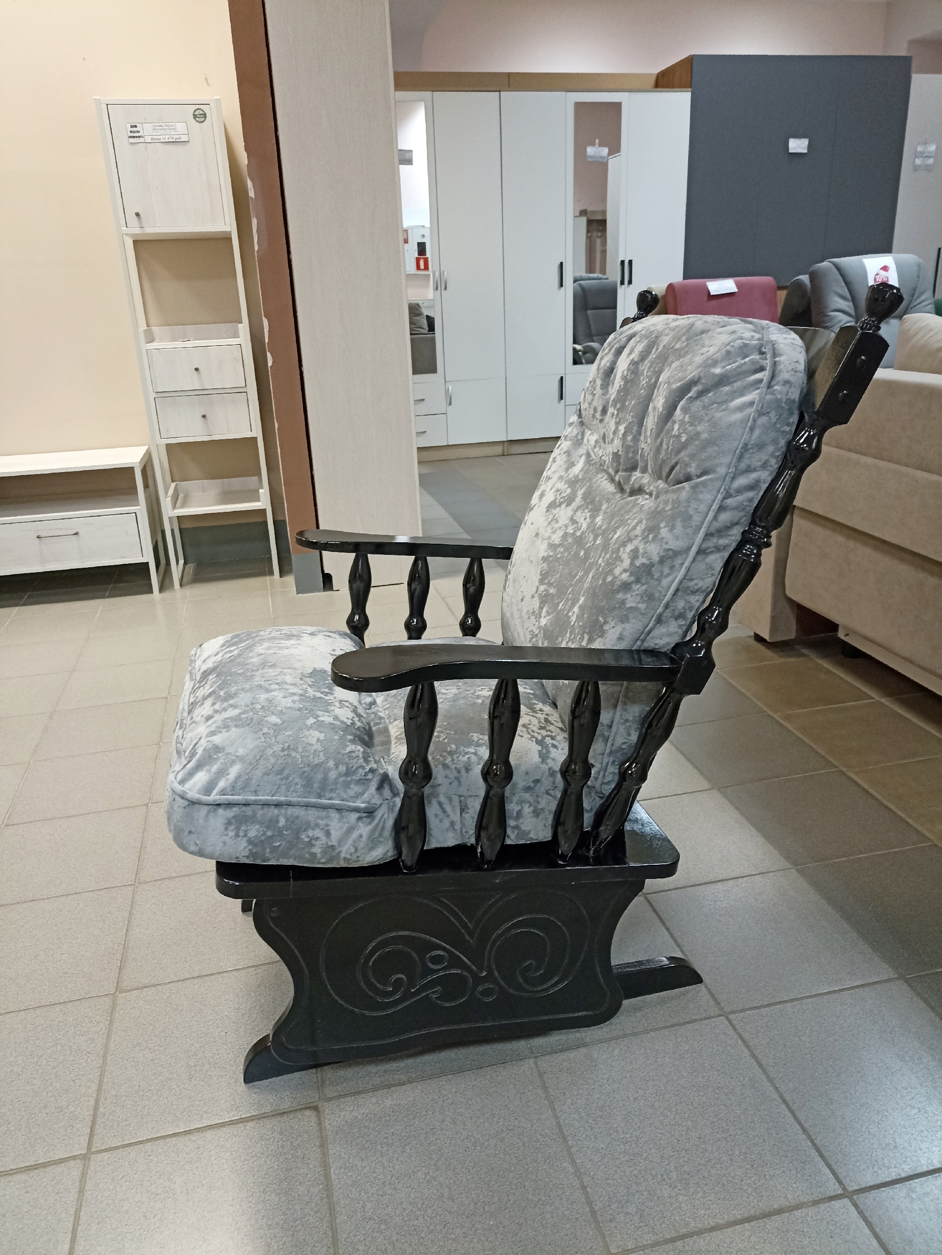 Кресло-качалка Ричард (Венге, Серая подушка)