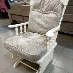 Кресло-качалка Ричард (Слоновая кость, Бежевая подушка)