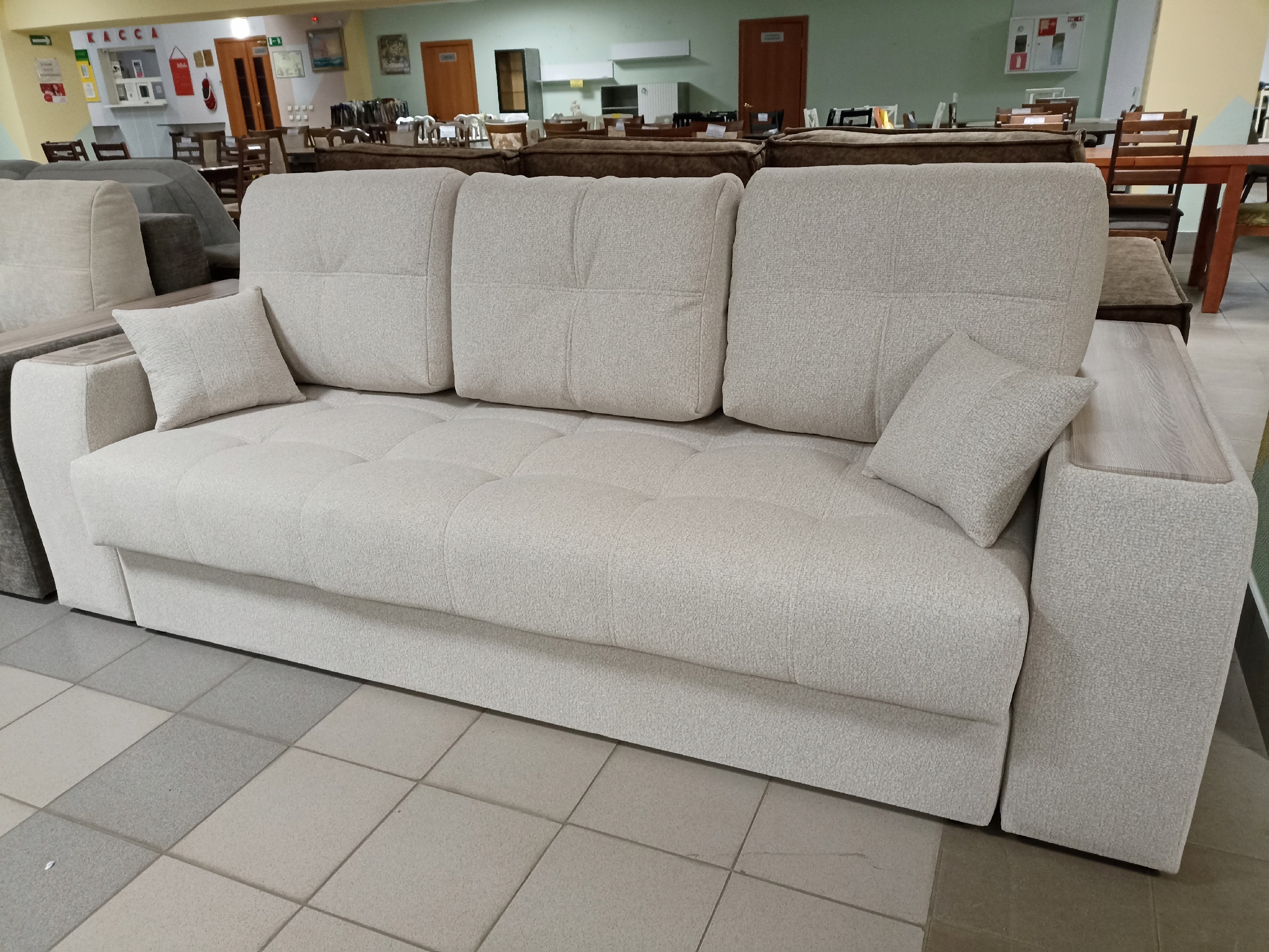 Диван Остин Д3 НПБ 1В 2 категория (Tweed beige, Бук)