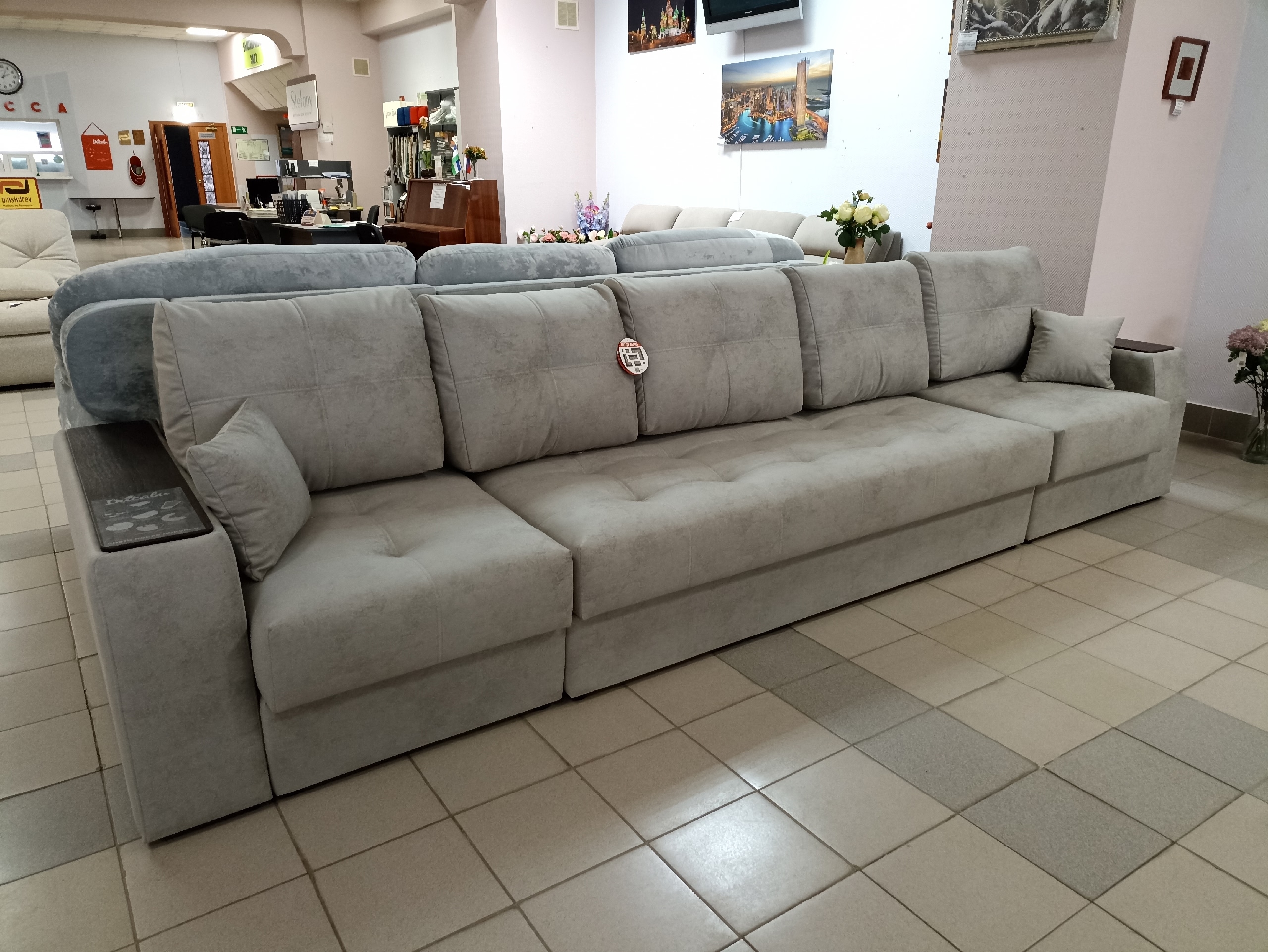 Диван Остин Д1/Д3/Д1 НПБ 1В 2 категория (Elza 13, Тиковое дерево)