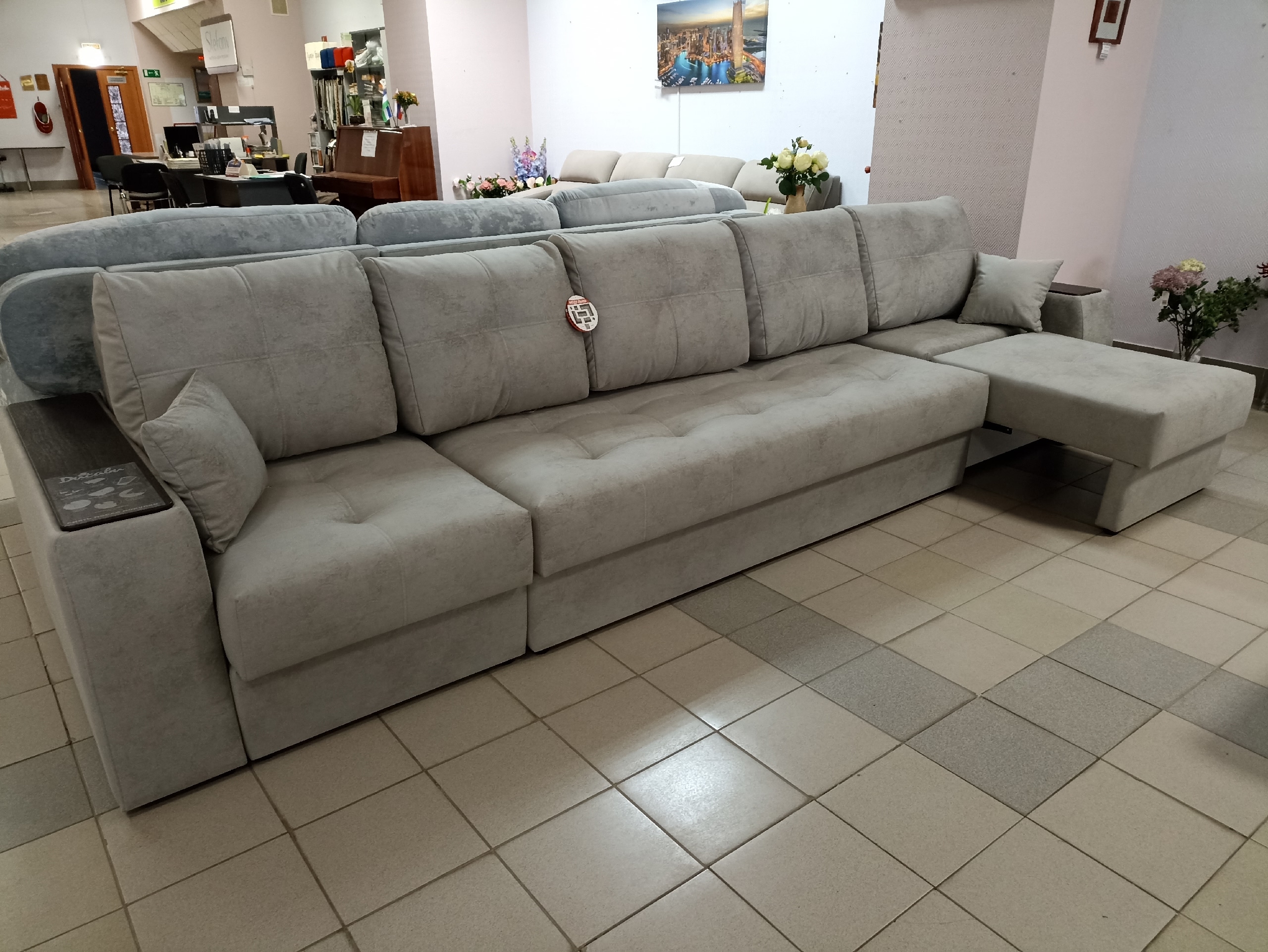 Диван Остин Д1/Д3/Д1 НПБ 1В 2 категория (Elza 13, Тиковое дерево)