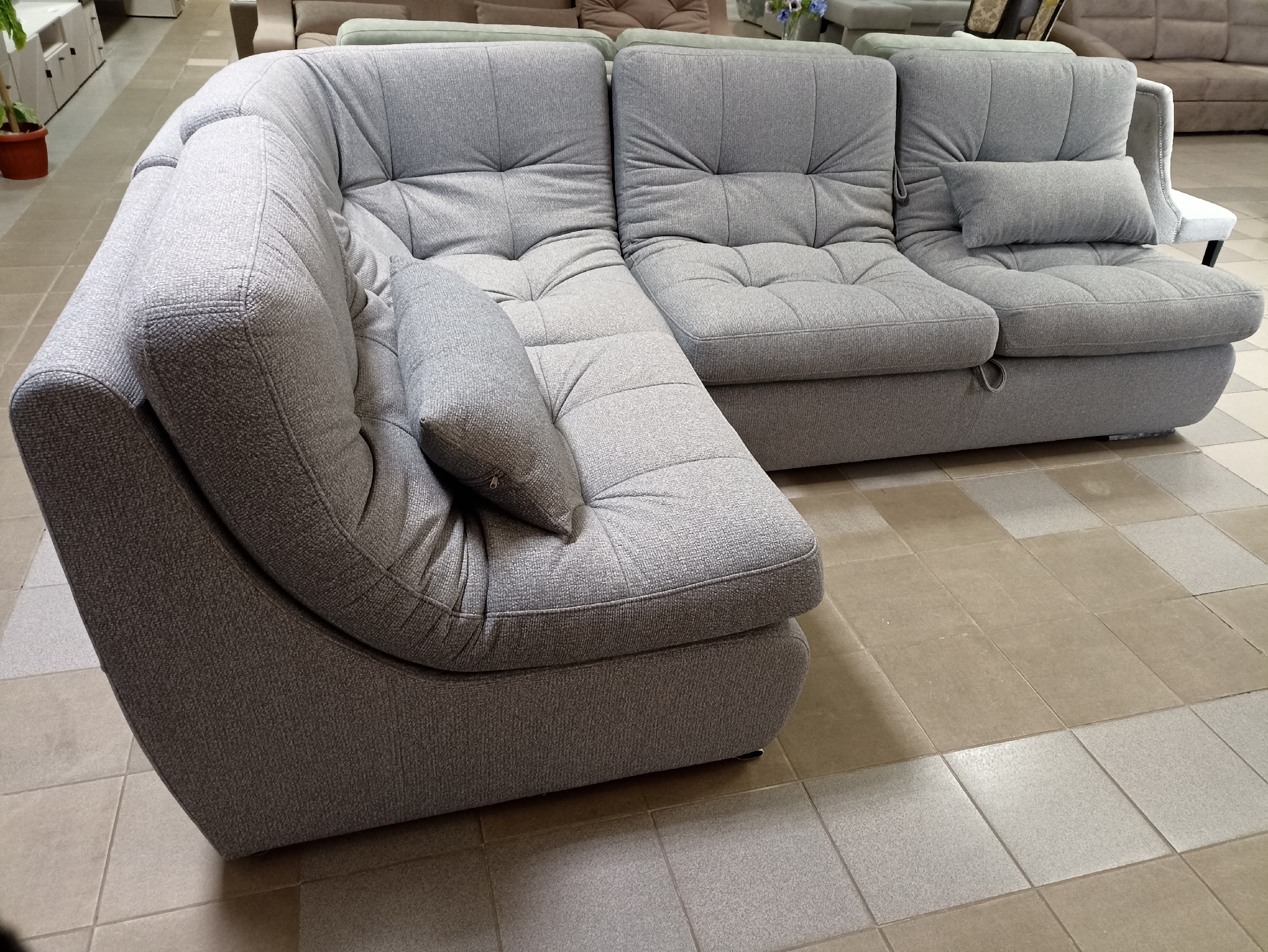 Диван угловой Грейс-1 НПБ (Д2м/Ц/Д1я) 1В 2 категория (Tweed stone)