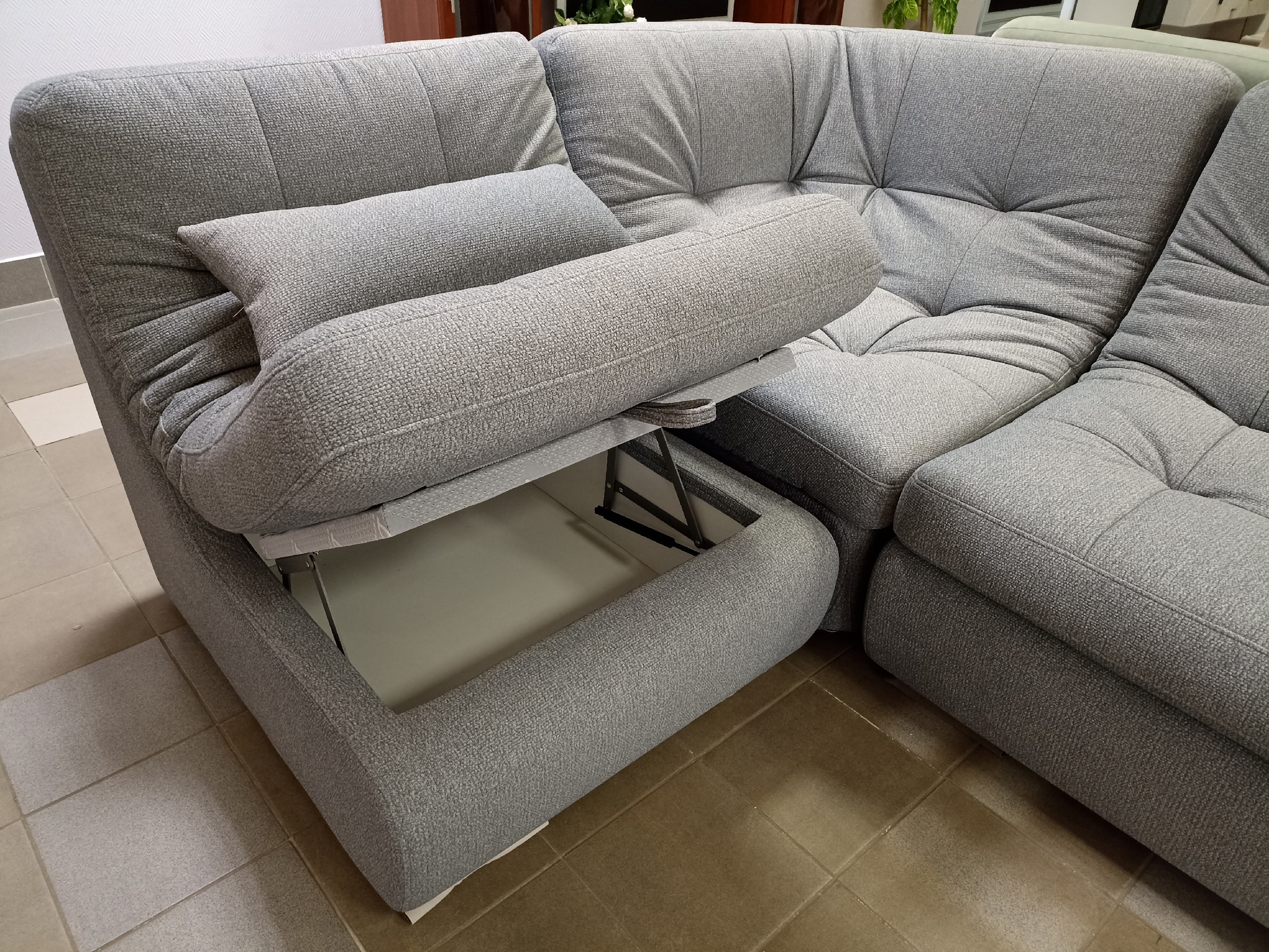 Диван угловой Грейс-1 НПБ (Д2м/Ц/Д1я) 1В 2 категория (Tweed stone)