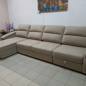 Диван Орлеан с оттоманкой (Отт/Д2м/Д1я/2Б) 2 категория (Beverly cappucino, Бук)