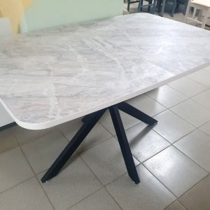 Стол раздвижной Вега 2 1200(+400)*800 (пластик Тасос 109, Черный муар)