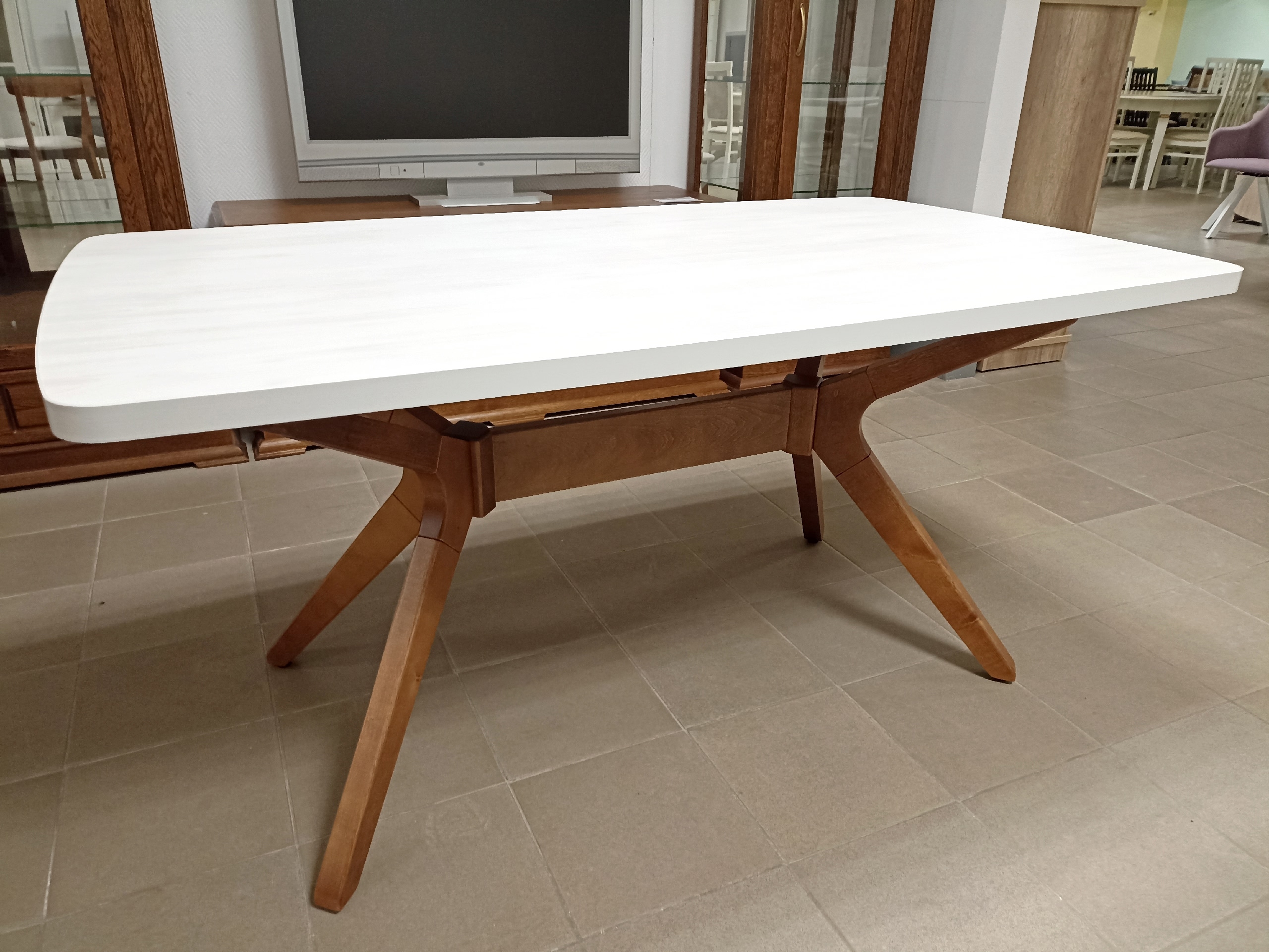 Стол раздвижной Вегас-2 (Выбеленное дерево, орех)