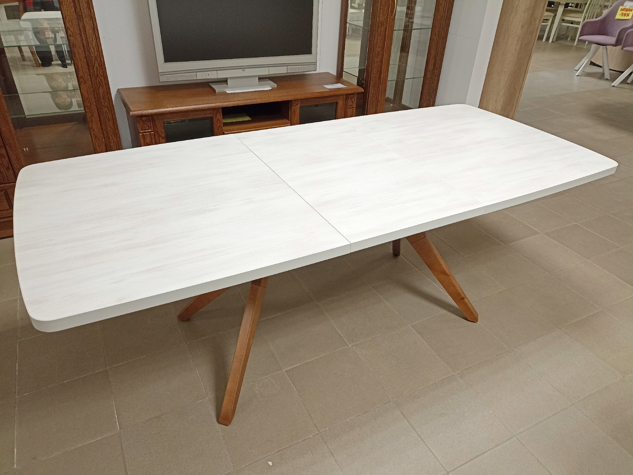 Стол раздвижной Вегас-2 (Выбеленное дерево, орех)