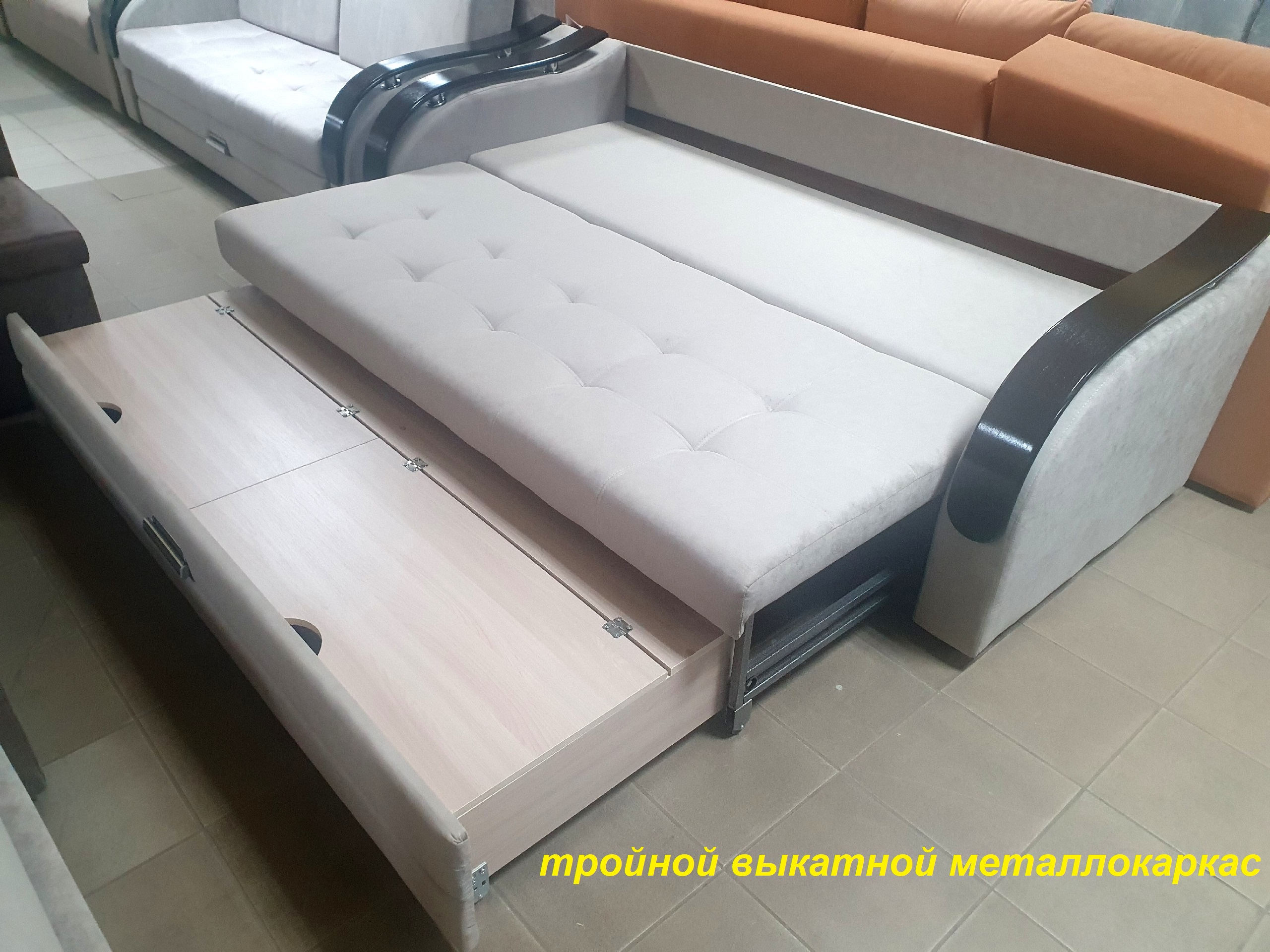 Диван прямой Норма-04 на металлокаркасе (Альфа)