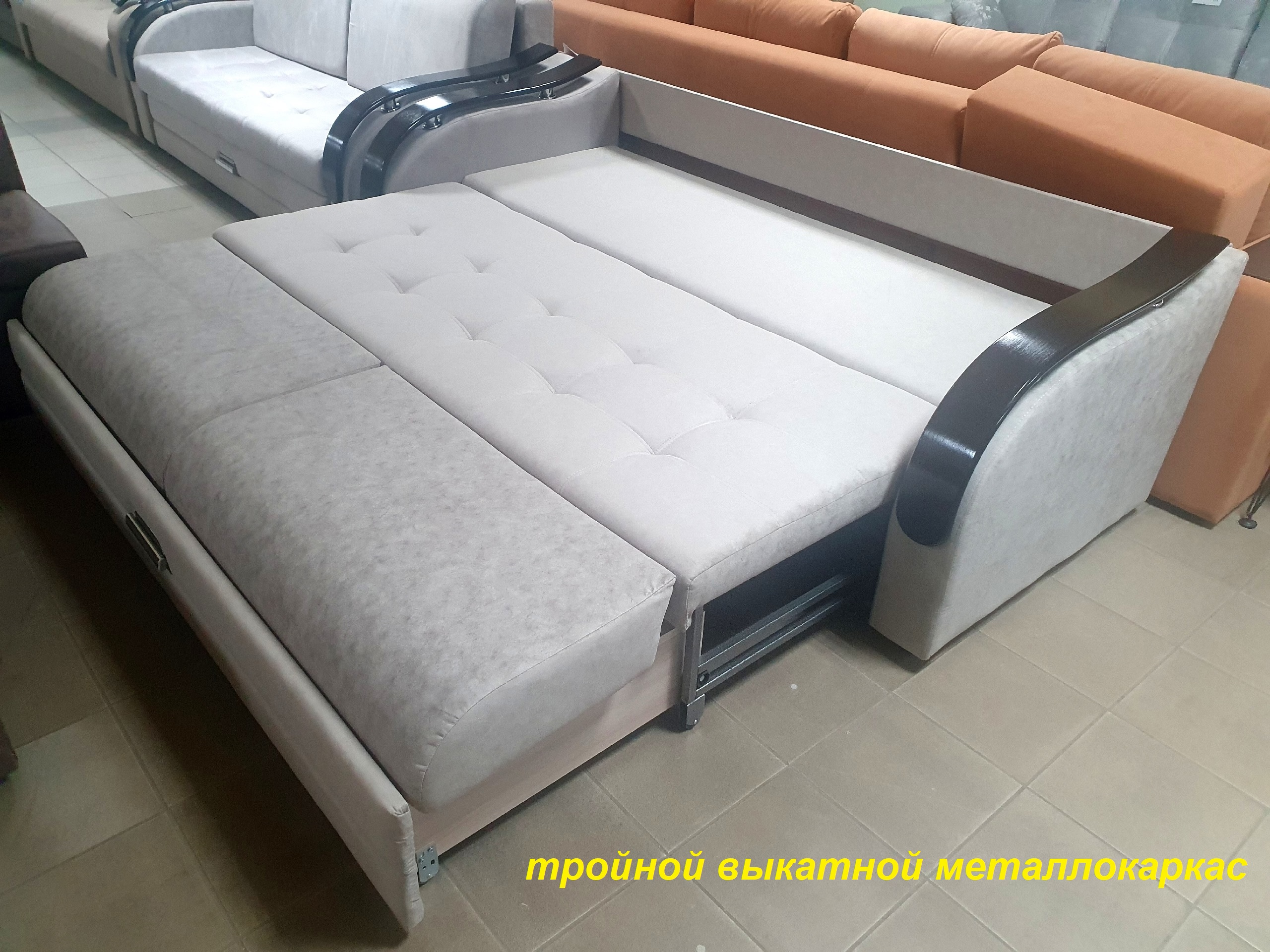 Диван прямой Норма-04 на металлокаркасе (Альфа)