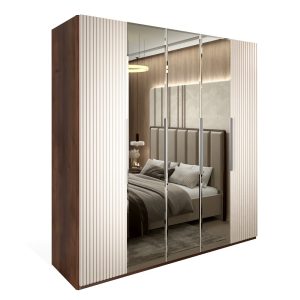 Шкаф  5-ти дверный Жаклин с зеркалами (бежевый)