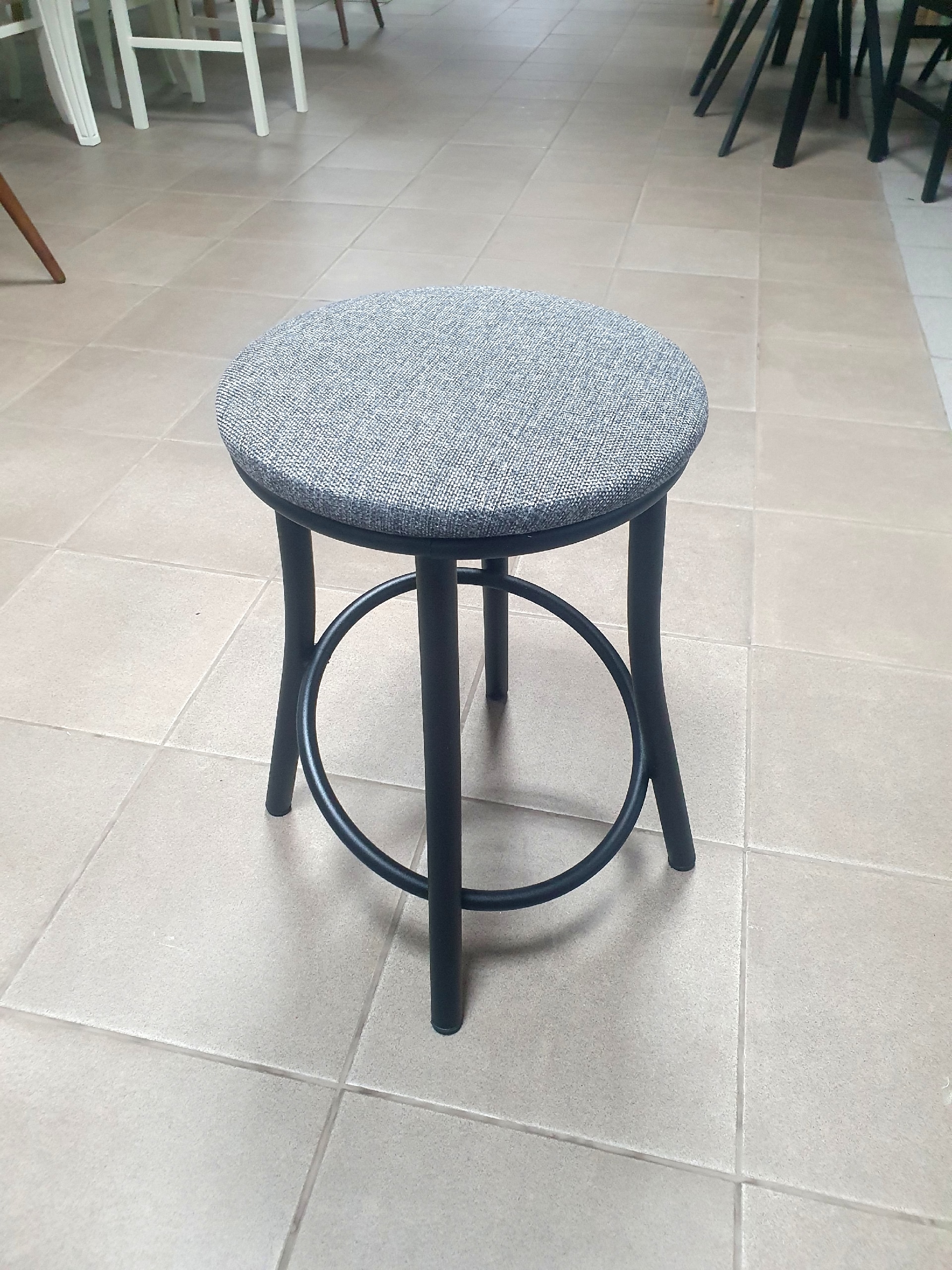 Табурет Сфера (Рогожка серая, черный)