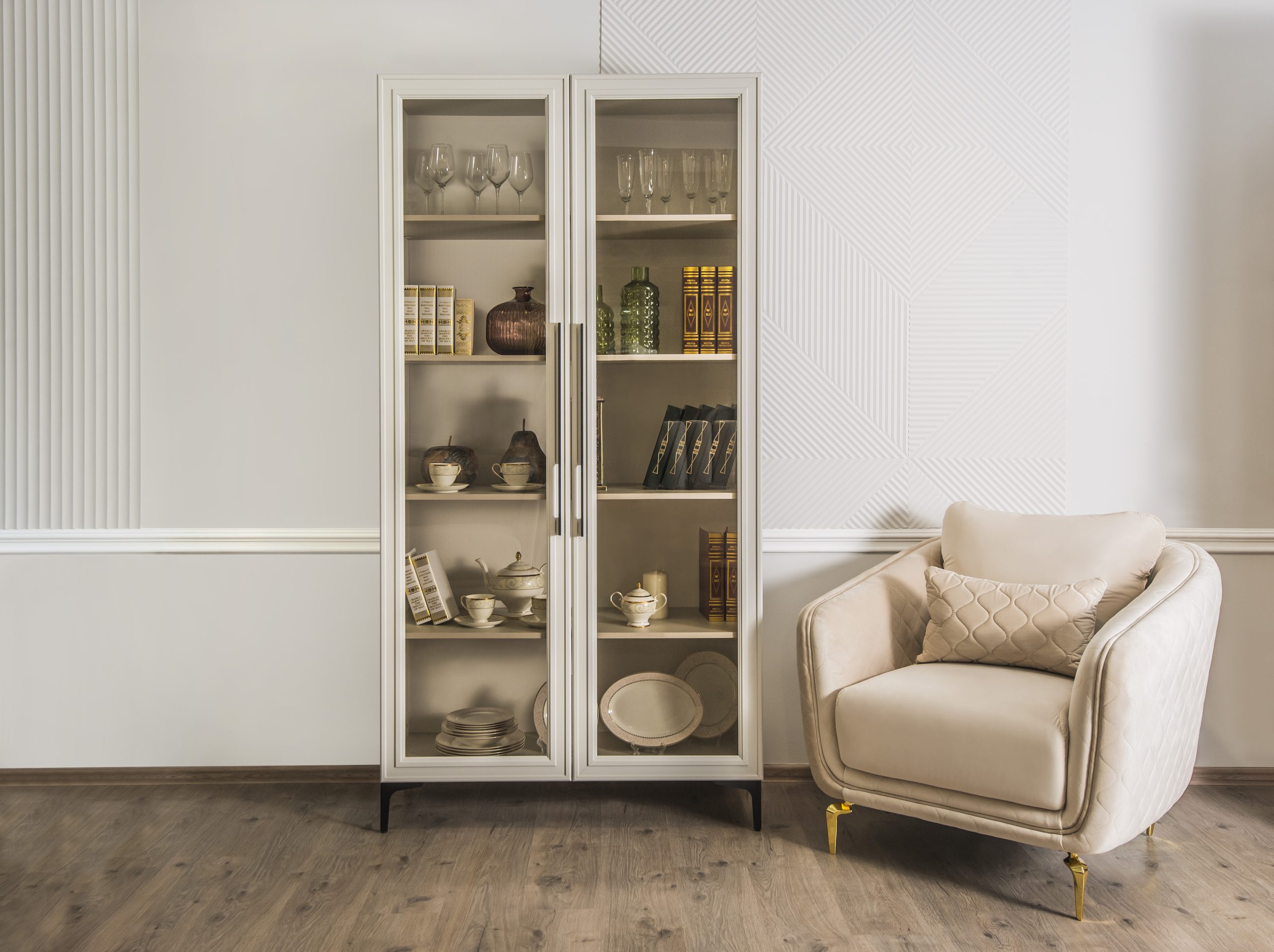 Витрина 2-дверная Стелла (ярко серый)