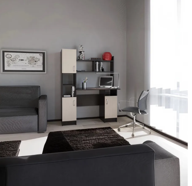 Стол письменно-компьютерный ПКС-6 (Дуб венге цаво/Дуб белфорт)