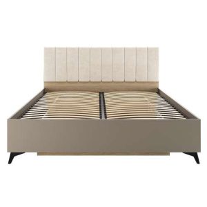 Кровать 160*200 Ева  с подъёмным механизмом (Дуб Экспресив песочный/ Глиняный серый)