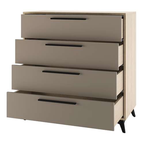 Комод 900 4Я Ева (Дуб экспресив песочный/ Глиняный серый)