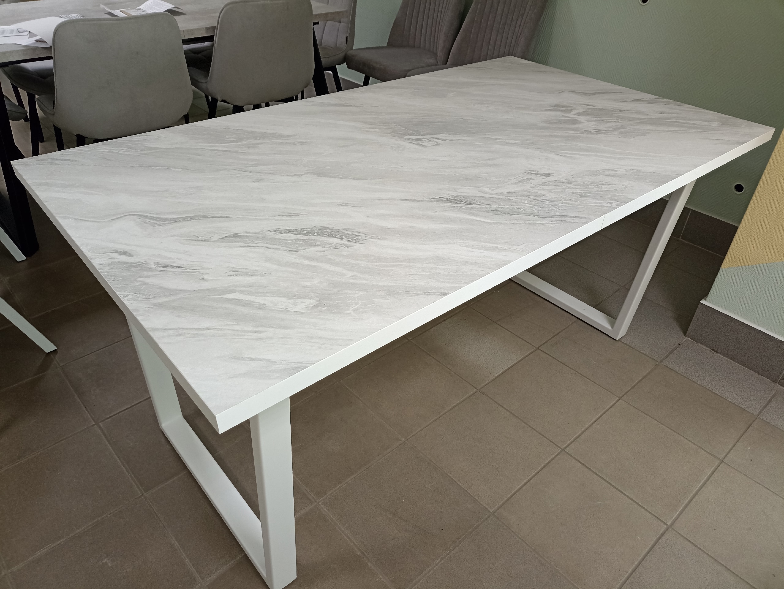 Стол раздвижной Берген (HPL) XL (Лавант/Белый)