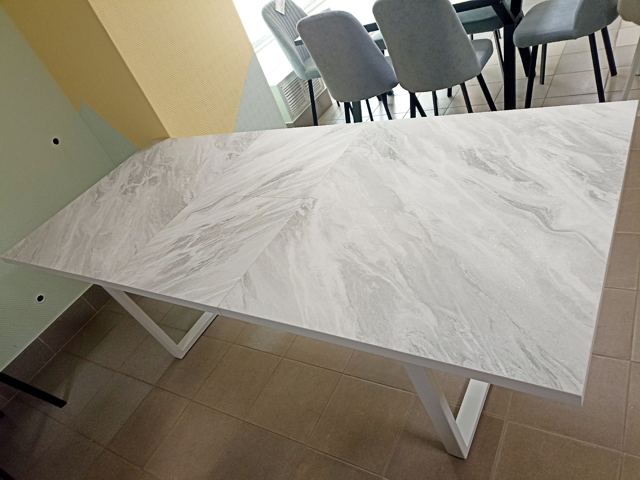 Стол раздвижной Берген (HPL) XL (Лавант/Белый)