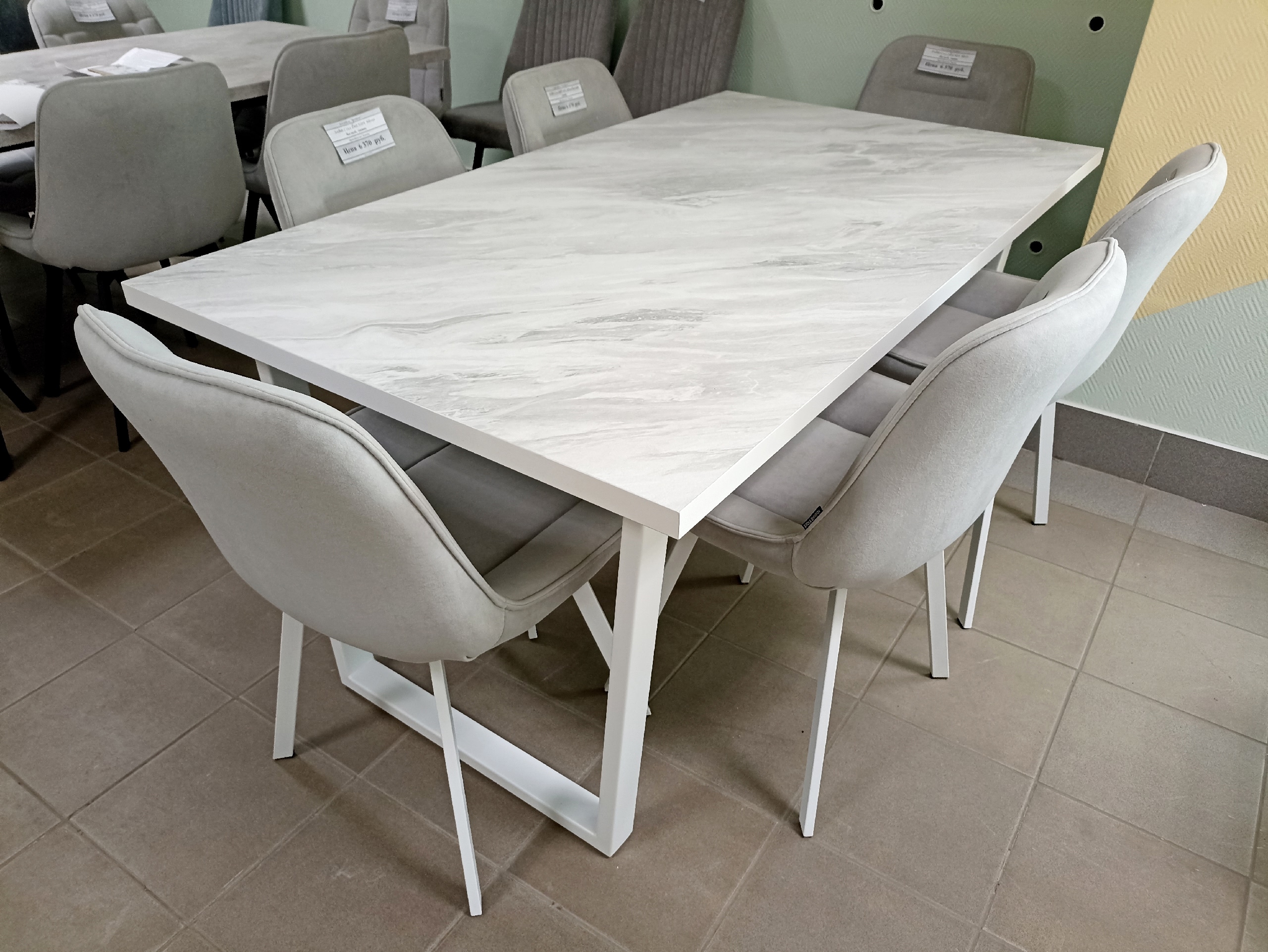 Стол раздвижной Берген (HPL) XL (Лавант/Белый)