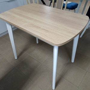 Стол раздвижной Леон (Дуб сонома, белый)