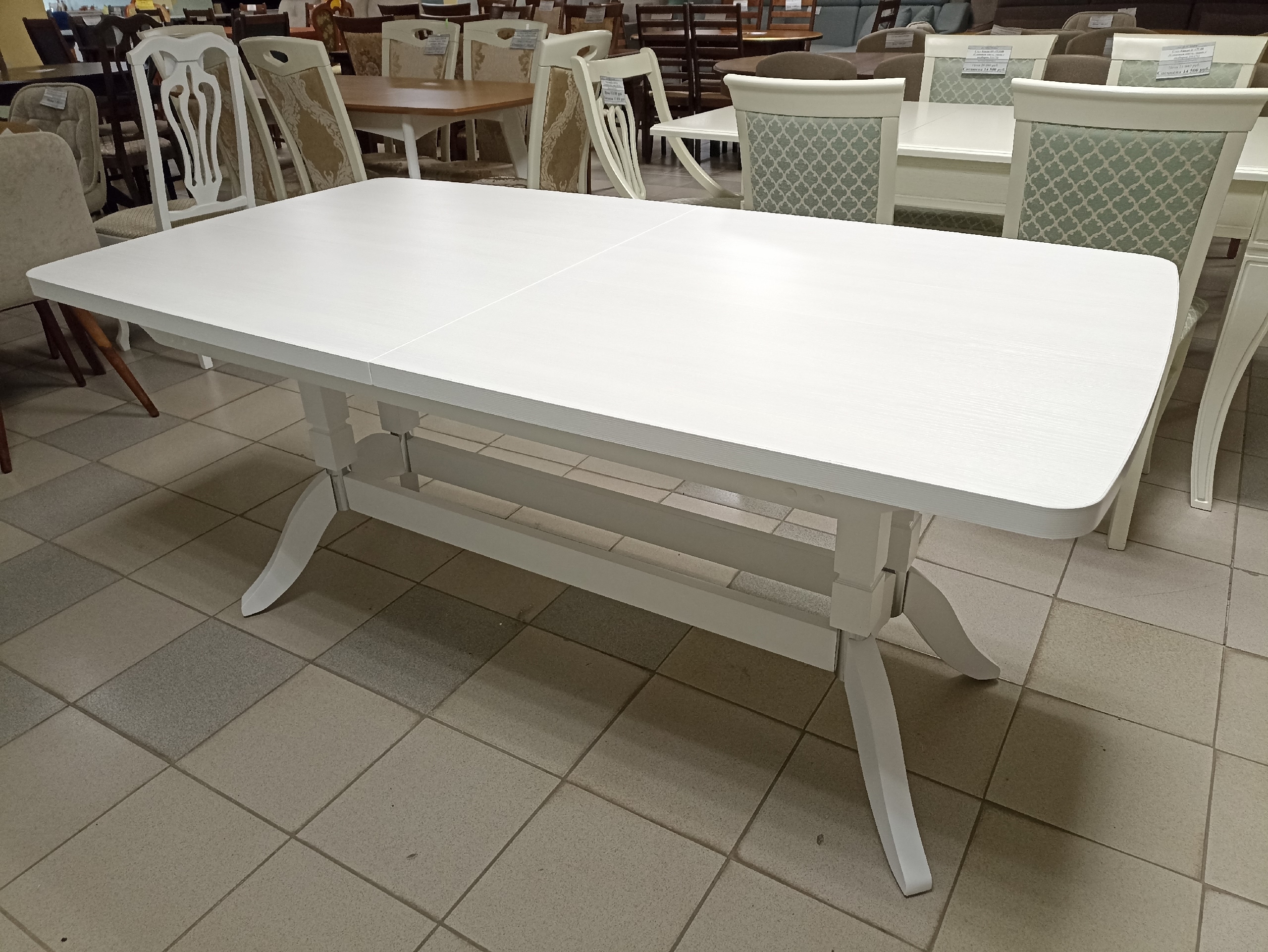 Стол раздвижной Юлия-3 (Рамух белый, белый)