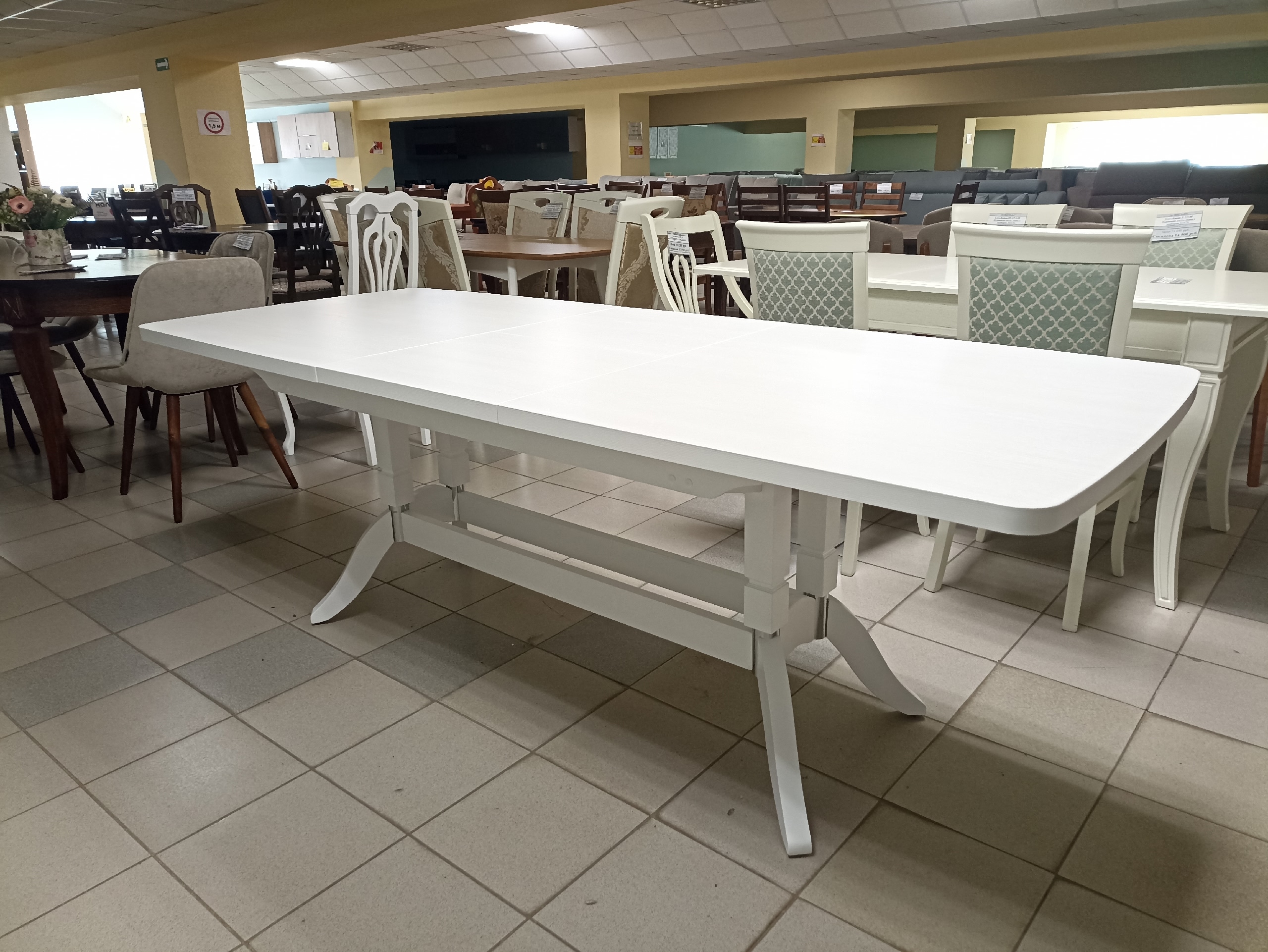 Стол раздвижной Юлия-3 (Рамух белый, белый)