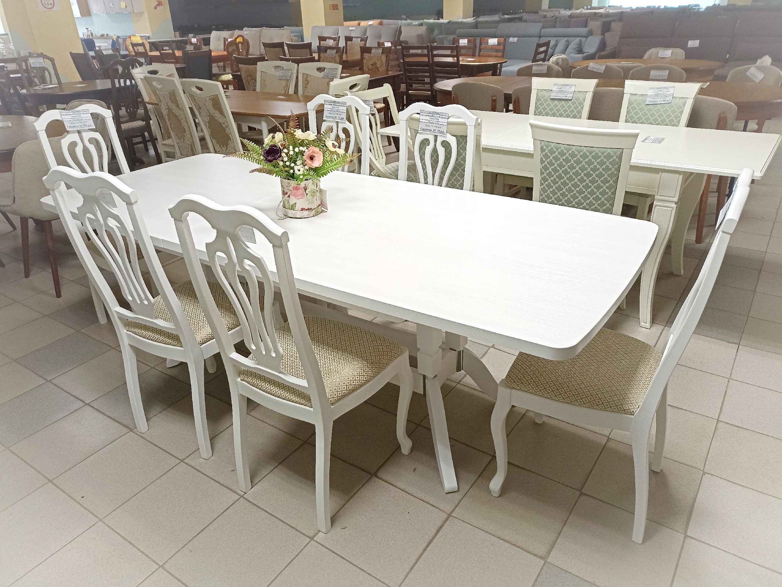 Стол раздвижной Юлия-3 (Рамух белый, белый)