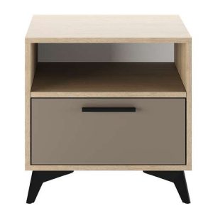Тумба прикроватная 500 1Я Ева (Дуб экпресив песочный/ Глиняный серый)