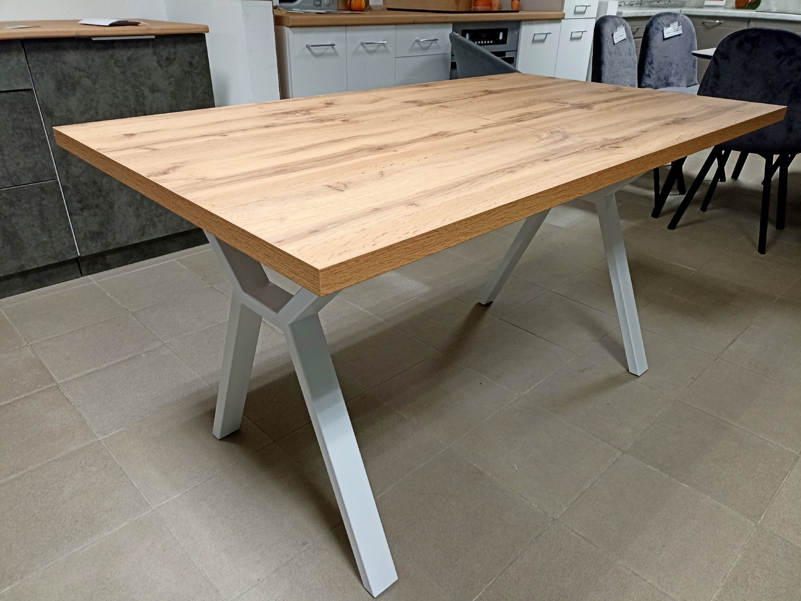 Стол раздвижной Прайд-L (Дуб Вотан/Белый)