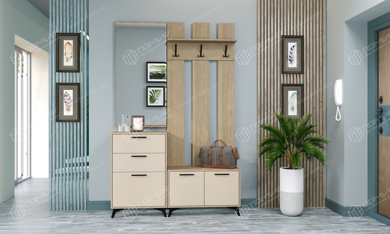 Тумба 800 2С Ева (Дуб Экспрессив песочный/ Сатин)