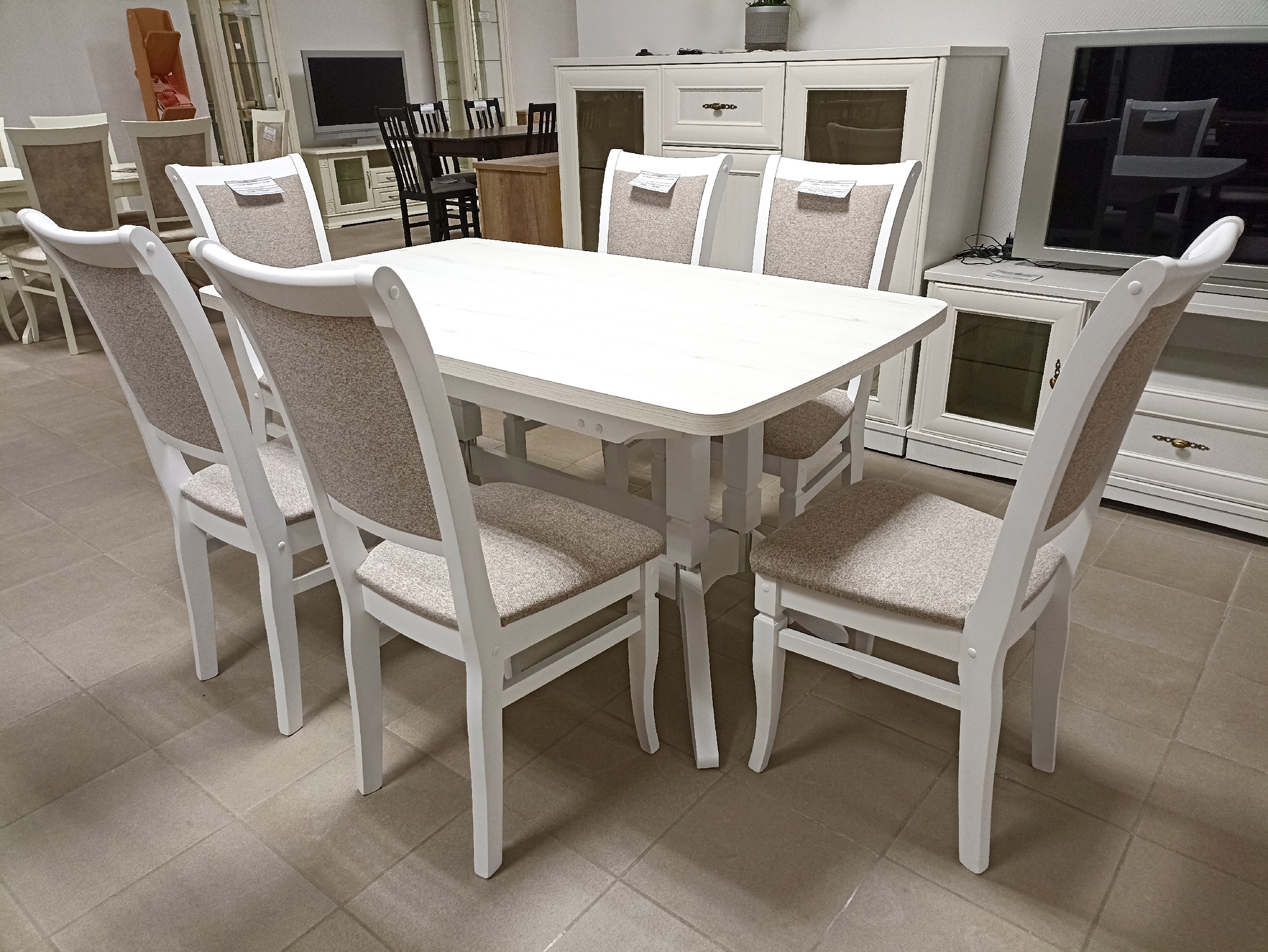 Стол раздвижной Юлия-2 (Дуб эльза, белый)