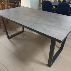 Стол раздвижной Берген (HPL) XL (Серый мрамор/Черный)